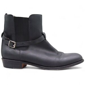 Frye Leather Chelsea Boots Size 10M Black Leather Buckle Strap Ankle Booties